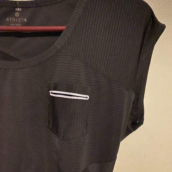NWOT ATHLETA  ATHLEISURE TOP SIZE XS 2 TONE BLACK - Picture 3 of 9
